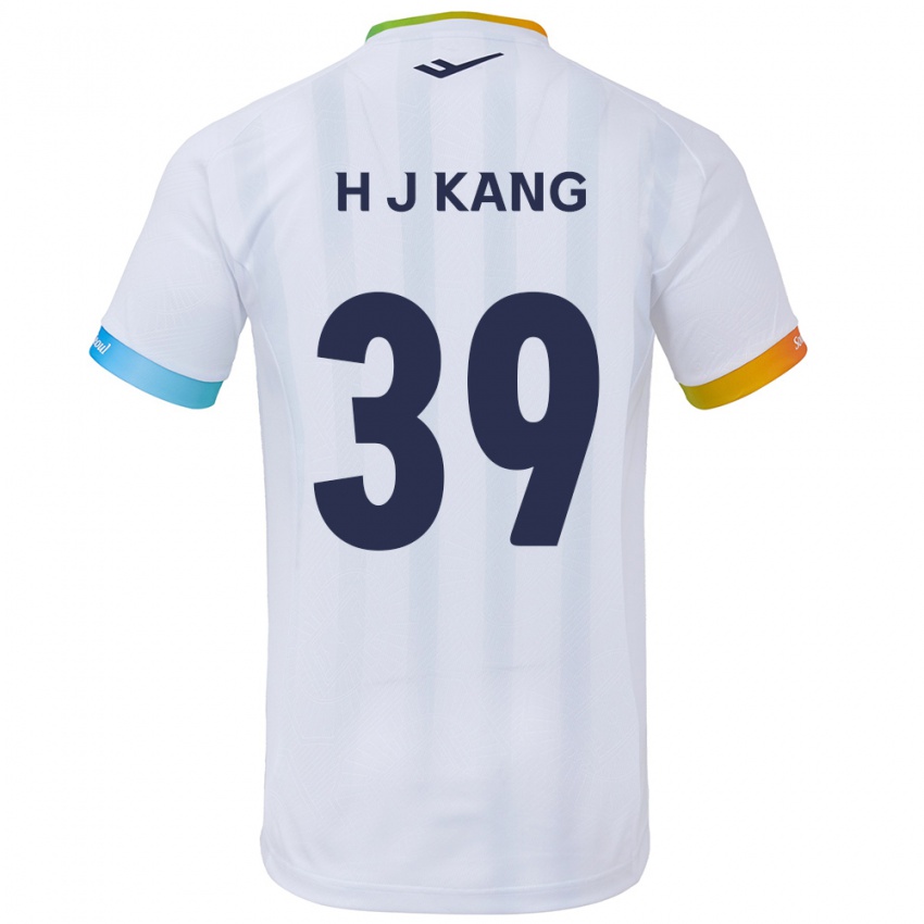 Niño Camiseta Ju-Hyeok Kang #39 Blanco Azul 2ª Equipación 2024/25 La Camisa Argentina