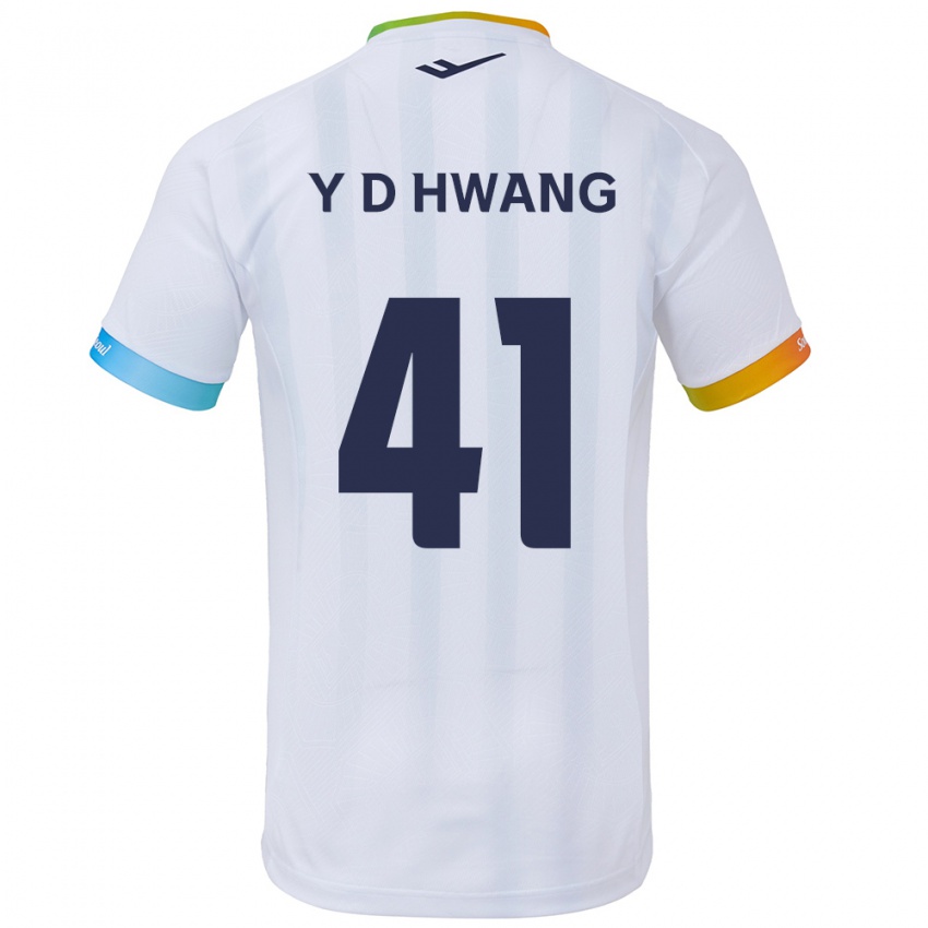 Niño Camiseta Do-Yoon Hwang #41 Blanco Azul 2ª Equipación 2024/25 La Camisa Argentina