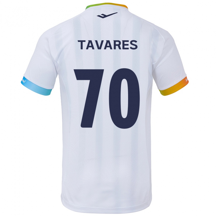 Niño Camiseta Ronaldo Tavares #70 Blanco Azul 2ª Equipación 2024/25 La Camisa Argentina