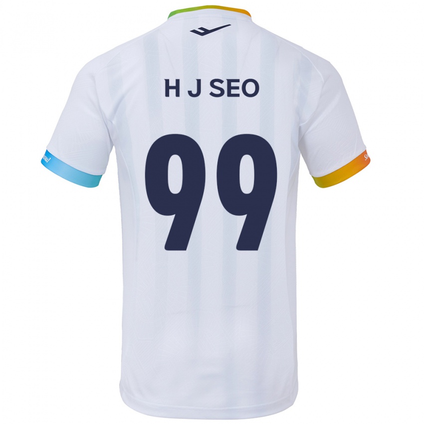 Niño Camiseta Ju-Hwan Seo #99 Blanco Azul 2ª Equipación 2024/25 La Camisa Argentina