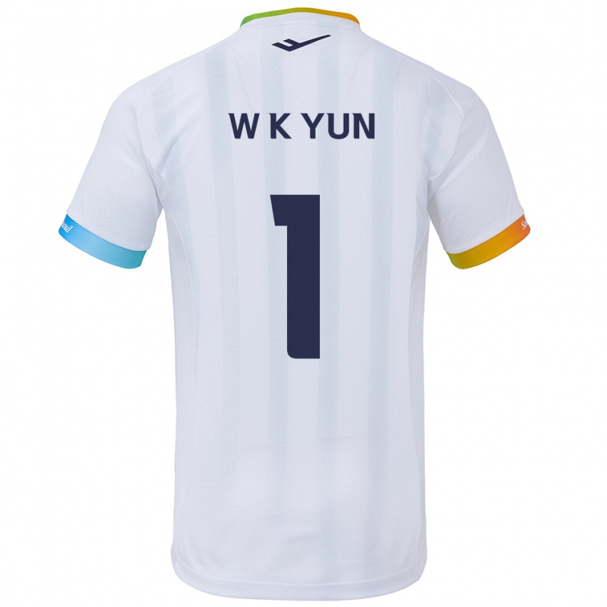 Niño Camiseta Ki-Wook Yun #1 Blanco Azul 2ª Equipación 2024/25 La Camisa Argentina