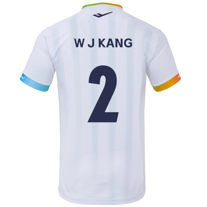 Niño Camiseta Jae-Won Kang #2 Blanco Azul 2ª Equipación 2024/25 La Camisa Argentina