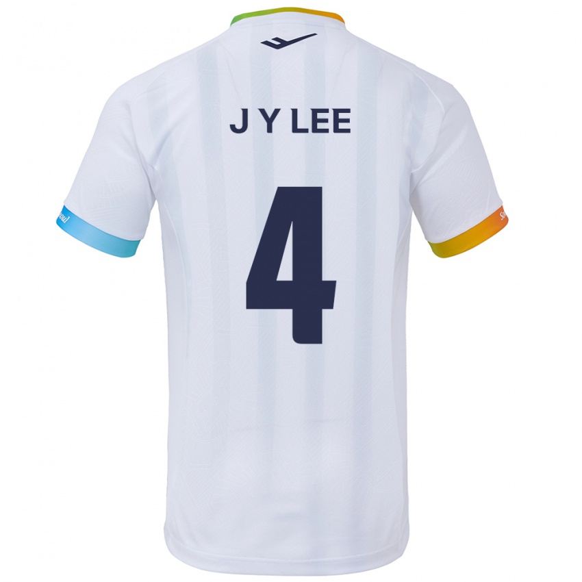 Niño Camiseta Young-Jun Lee #4 Blanco Azul 2ª Equipación 2024/25 La Camisa Argentina