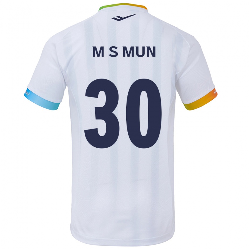 Niño Camiseta Seong-Min Mun #30 Blanco Azul 2ª Equipación 2024/25 La Camisa Argentina