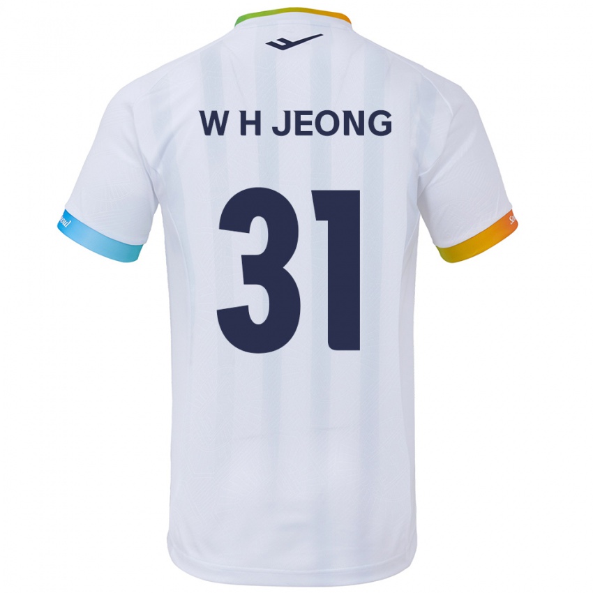 Niño Camiseta Hyun-Woong Jeong #31 Blanco Azul 2ª Equipación 2024/25 La Camisa Argentina