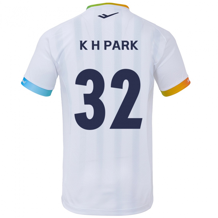 Niño Camiseta Han-Kyul Park #32 Blanco Azul 2ª Equipación 2024/25 La Camisa Argentina