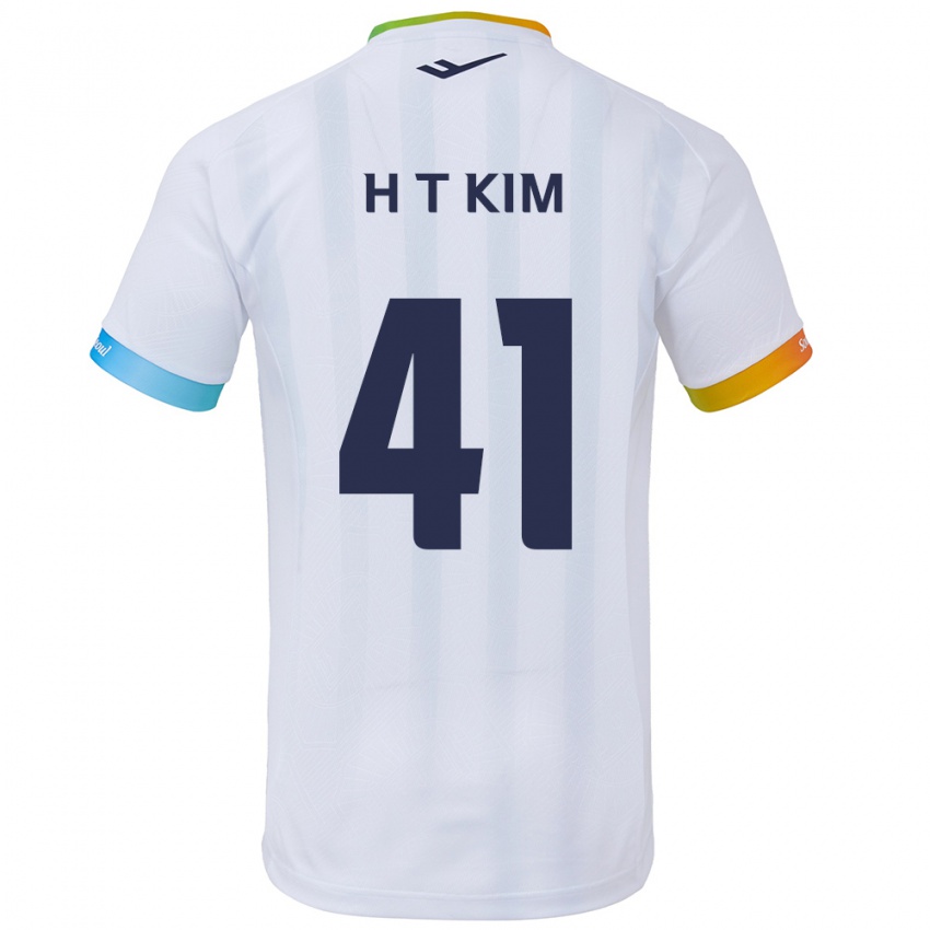 Niño Camiseta Tae-Ho Kim #41 Blanco Azul 2ª Equipación 2024/25 La Camisa Argentina