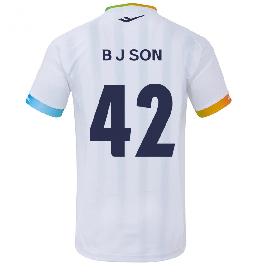 Niño Camiseta Jeong-Beom Son #42 Blanco Azul 2ª Equipación 2024/25 La Camisa Argentina