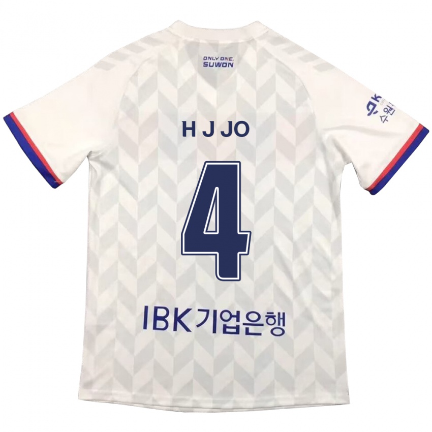 Niño Camiseta Jun-Hyun Jo #4 Blanco Azul 2ª Equipación 2024/25 La Camisa Argentina