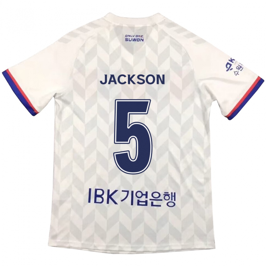 Niño Camiseta Lachlan Jackson #5 Blanco Azul 2ª Equipación 2024/25 La Camisa Argentina