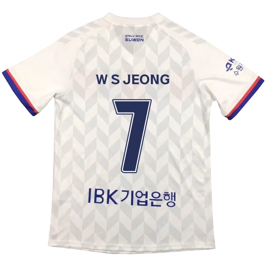 Niño Camiseta Seung-Won Jeong #7 Blanco Azul 2ª Equipación 2024/25 La Camisa Argentina