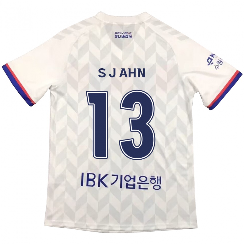 Niño Camiseta Jun-Su Ahn #13 Blanco Azul 2ª Equipación 2024/25 La Camisa Argentina