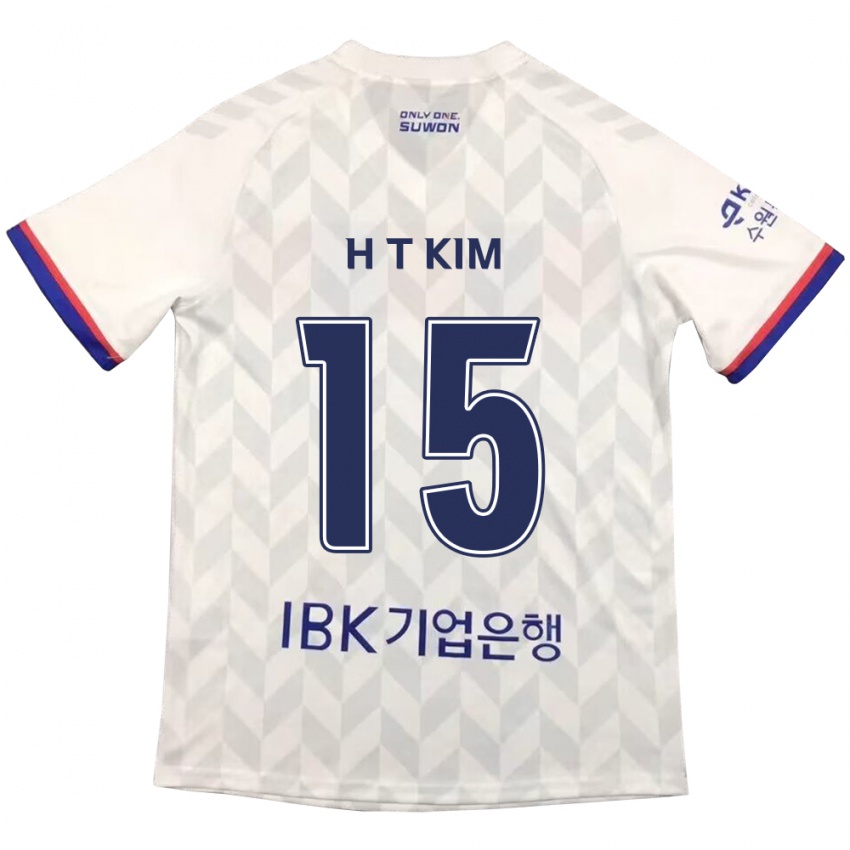 Niño Camiseta Tae-Han Kim #15 Blanco Azul 2ª Equipación 2024/25 La Camisa Argentina