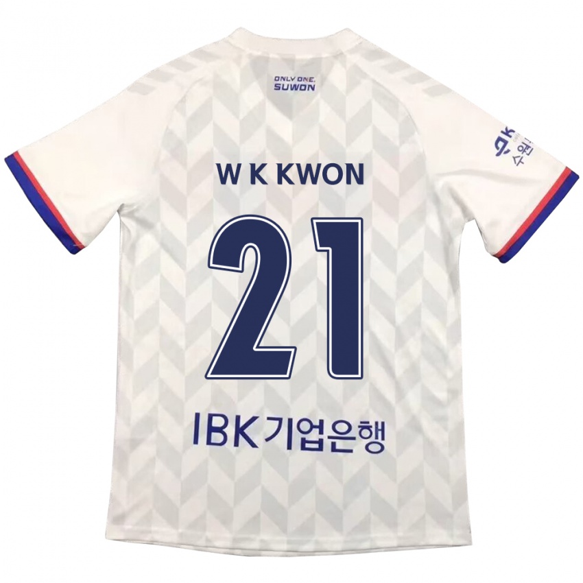 Niño Camiseta Kyung-Won Kwon #21 Blanco Azul 2ª Equipación 2024/25 La Camisa Argentina