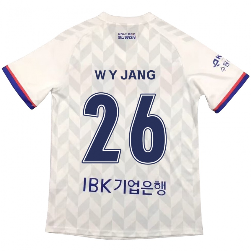 Niño Camiseta Young-Woo Jang #26 Blanco Azul 2ª Equipación 2024/25 La Camisa Argentina