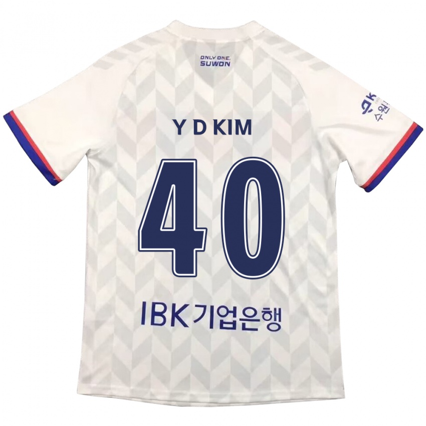 Niño Camiseta Do-Yoon Kim #40 Blanco Azul 2ª Equipación 2024/25 La Camisa Argentina