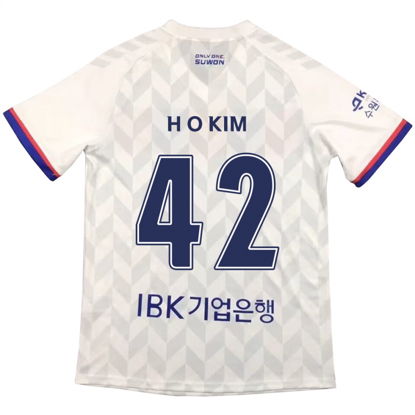 Niño Camiseta One-Hyung Kim #42 Blanco Azul 2ª Equipación 2024/25 La Camisa Argentina