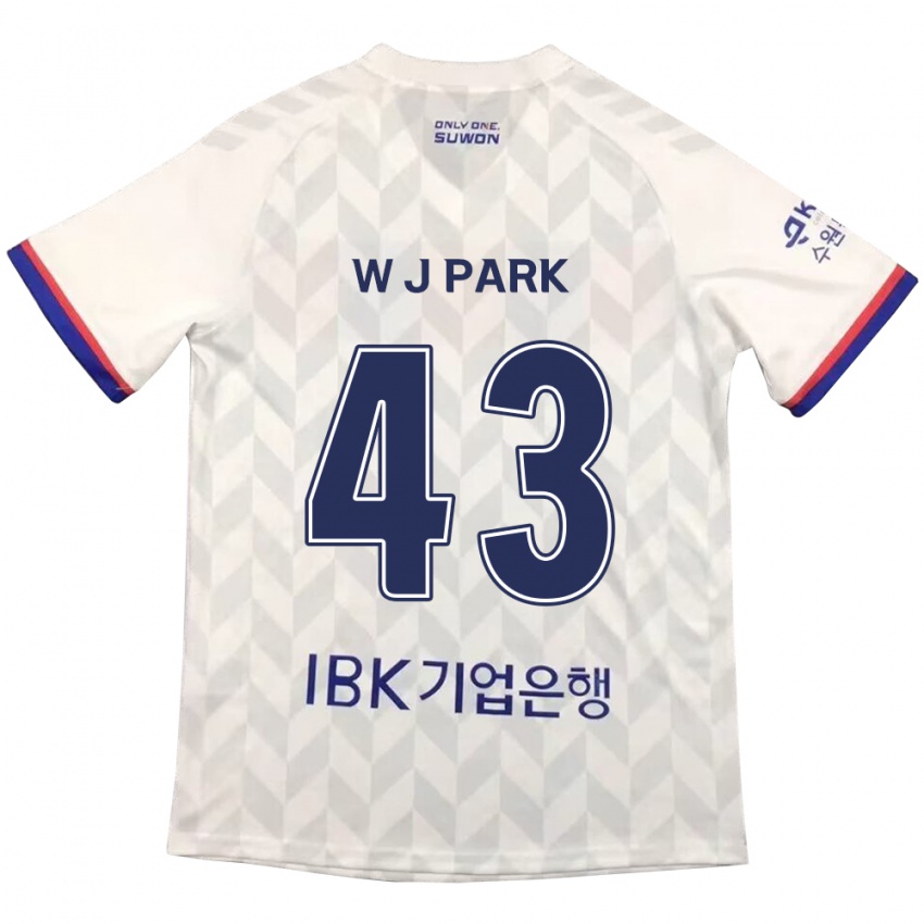 Niño Camiseta Jin-Woo Park #43 Blanco Azul 2ª Equipación 2024/25 La Camisa Argentina