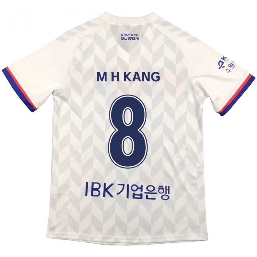 Niño Camiseta Ho-Min Kang #8 Blanco Azul 2ª Equipación 2024/25 La Camisa Argentina