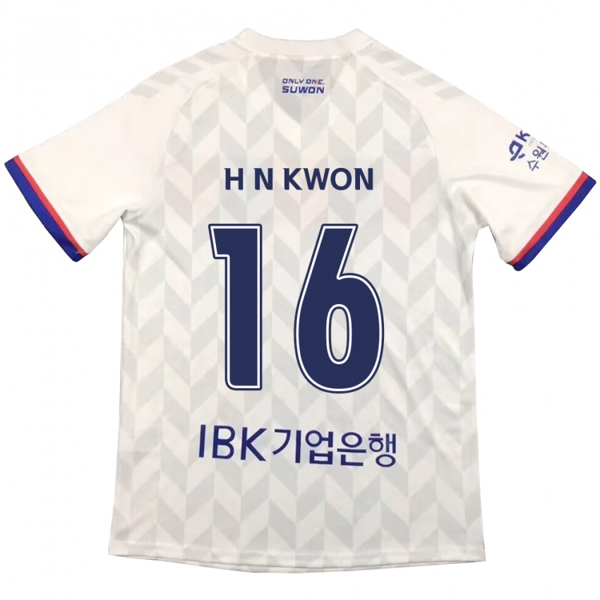 Niño Camiseta Nam-Hoon Kwon #16 Blanco Azul 2ª Equipación 2024/25 La Camisa Argentina