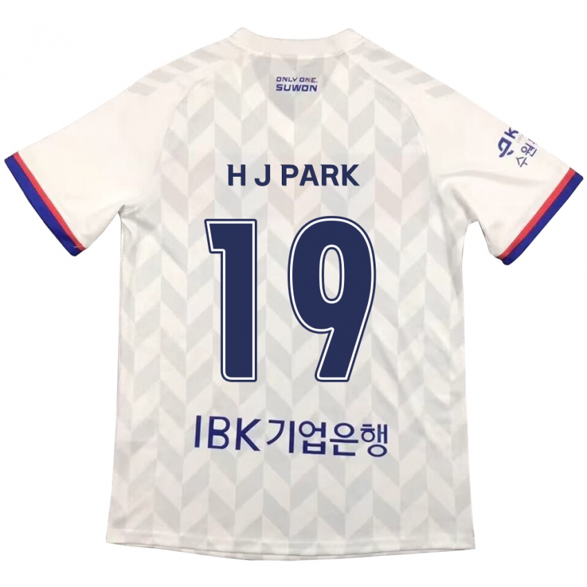 Niño Camiseta Jun-Hui Park #19 Blanco Azul 2ª Equipación 2024/25 La Camisa Argentina