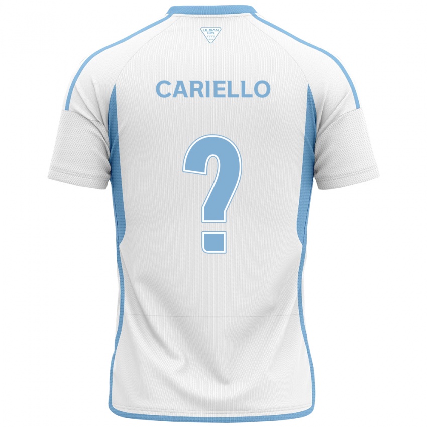 Niño Camiseta Yago Cariello #0 Blanco Azul 2ª Equipación 2024/25 La Camisa Argentina