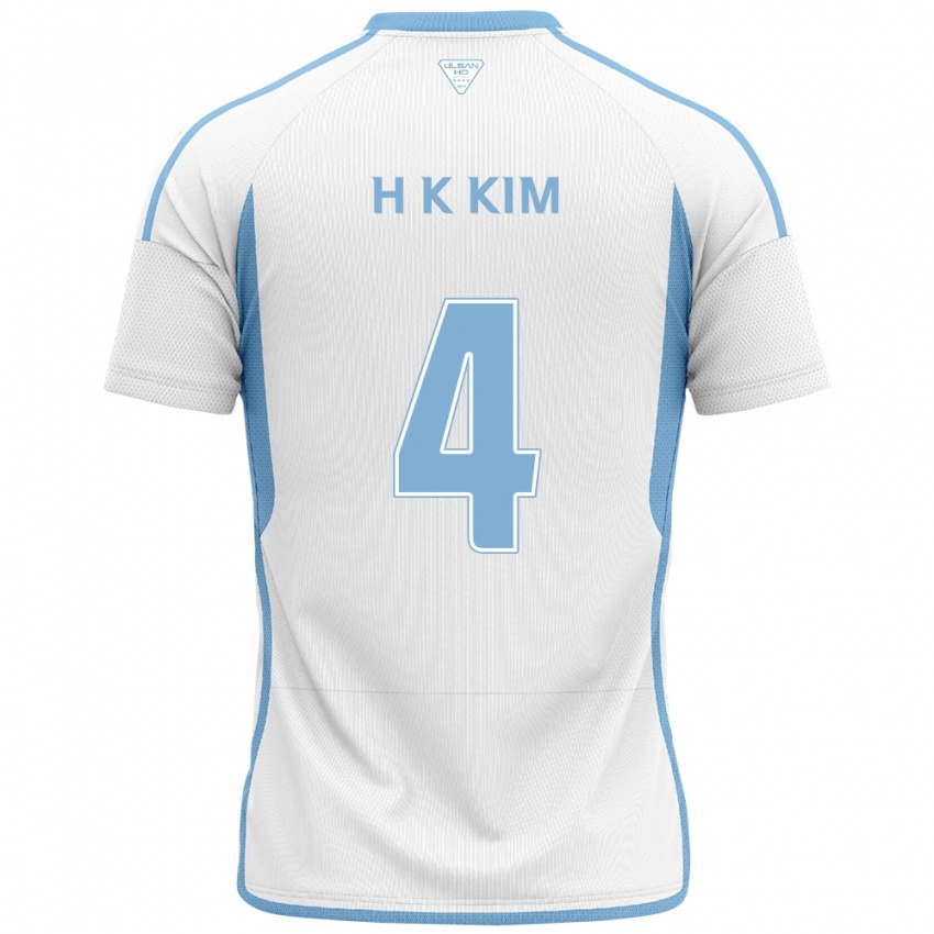 Niño Camiseta Kee-Hee Kim #4 Blanco Azul 2ª Equipación 2024/25 La Camisa Argentina