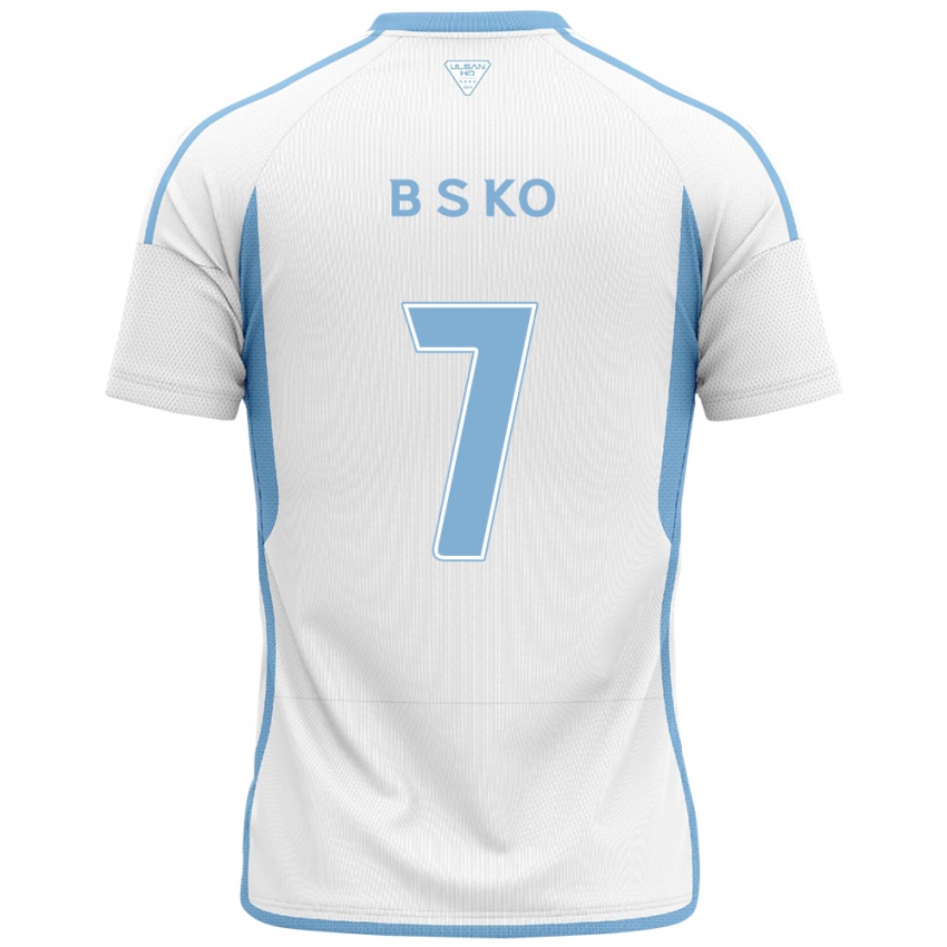 Niño Camiseta Seung-Beom Ko #7 Blanco Azul 2ª Equipación 2024/25 La Camisa Argentina