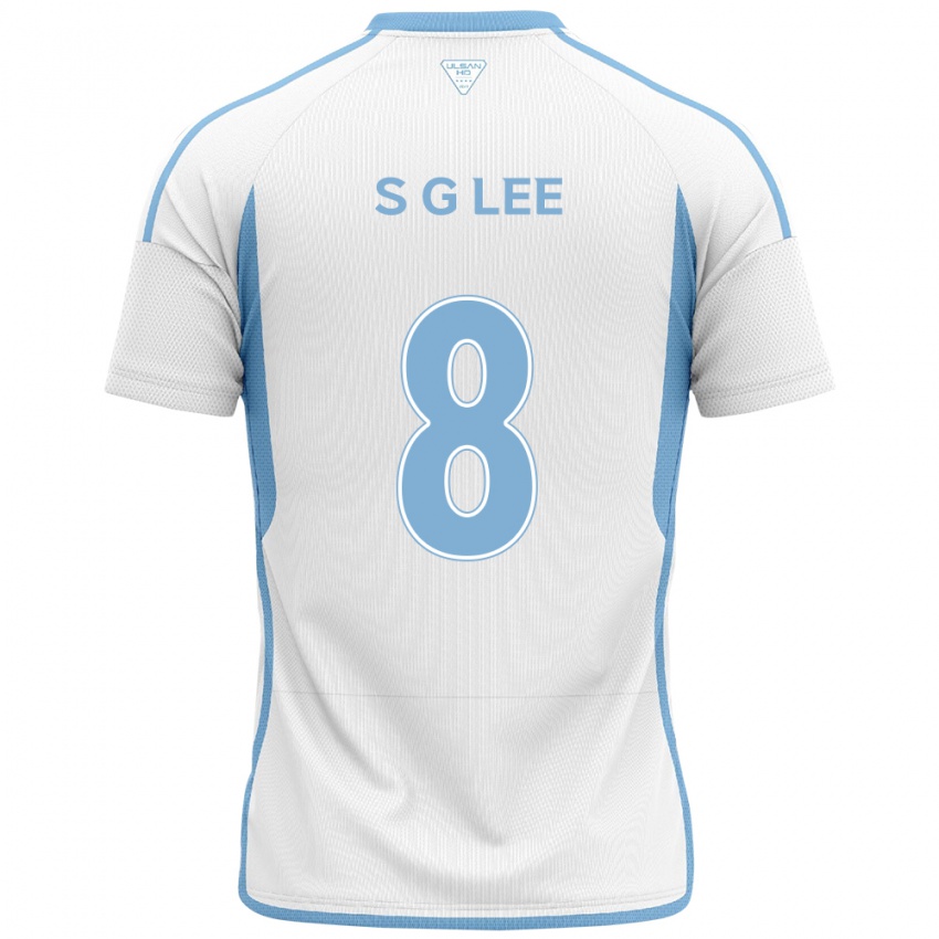 Niño Camiseta Gyu-Sung Lee #8 Blanco Azul 2ª Equipación 2024/25 La Camisa Argentina