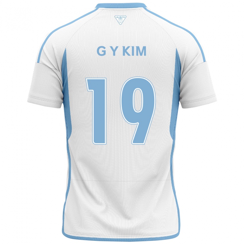 Niño Camiseta Young-Gwon Kim #19 Blanco Azul 2ª Equipación 2024/25 La Camisa Argentina