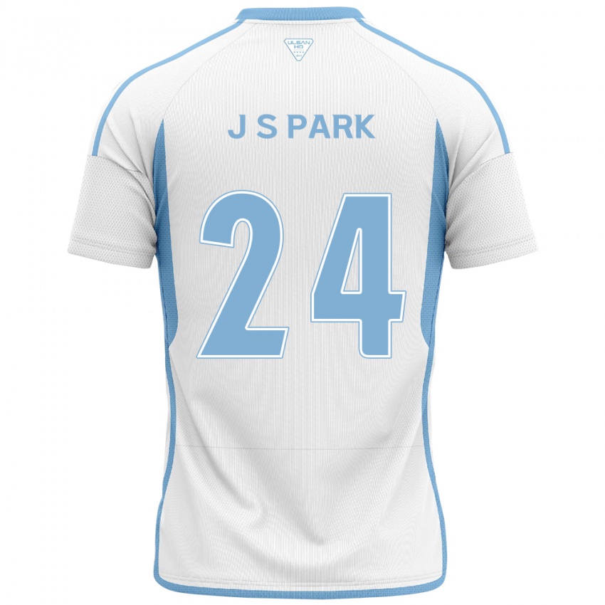 Niño Camiseta Sang-Jun Park #24 Blanco Azul 2ª Equipación 2024/25 La Camisa Argentina