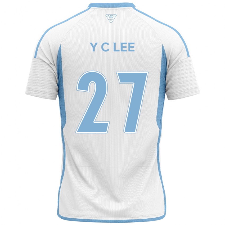 Niño Camiseta Chung-Yong Lee #27 Blanco Azul 2ª Equipación 2024/25 La Camisa Argentina