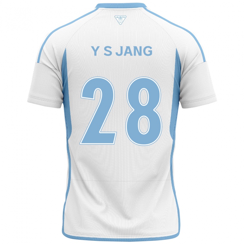 Niño Camiseta See-Young Jang #28 Blanco Azul 2ª Equipación 2024/25 La Camisa Argentina