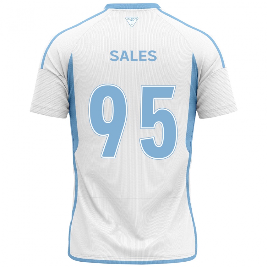 Niño Camiseta Matheus Sales #95 Blanco Azul 2ª Equipación 2024/25 La Camisa Argentina