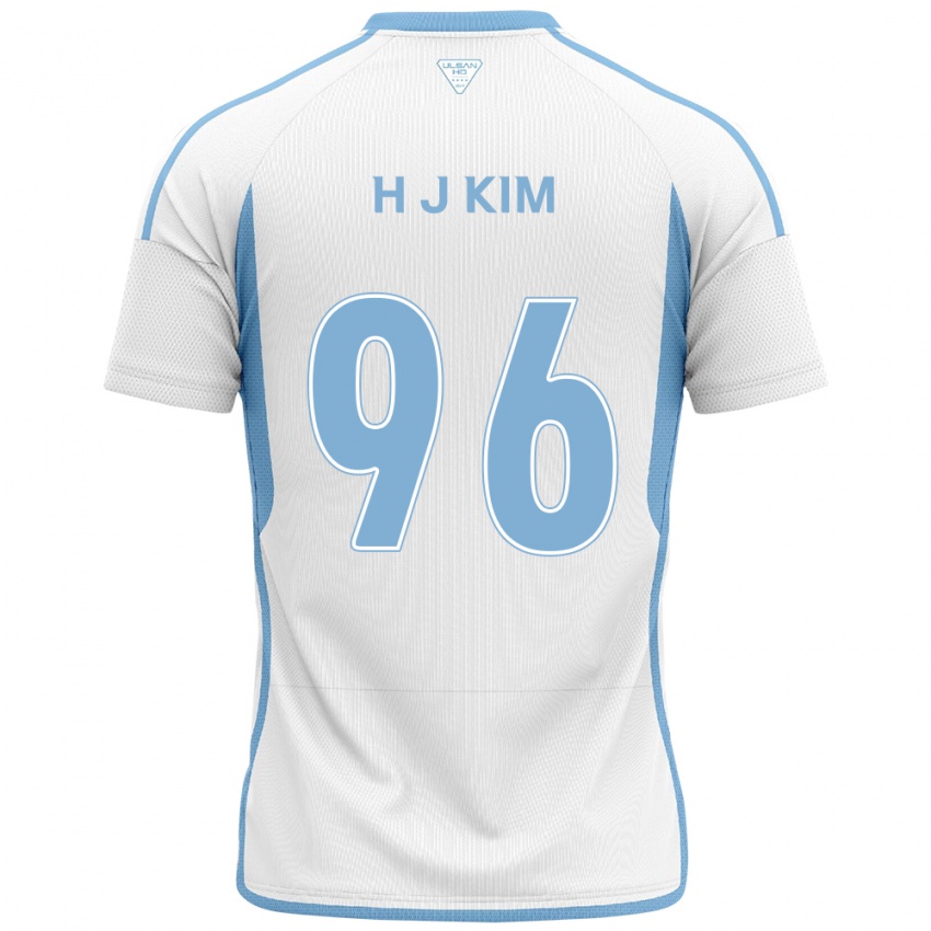 Niño Camiseta Ji-Hyun Kim #96 Blanco Azul 2ª Equipación 2024/25 La Camisa Argentina