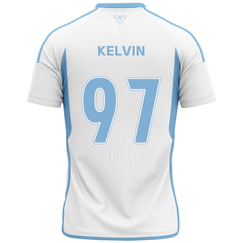 Niño Camiseta Kelvin #97 Blanco Azul 2ª Equipación 2024/25 La Camisa Argentina