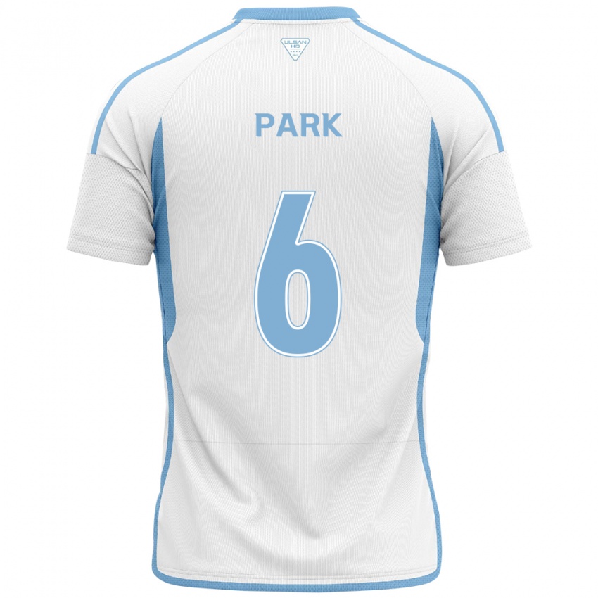 Niño Camiseta Jun Park #6 Blanco Azul 2ª Equipación 2024/25 La Camisa Argentina