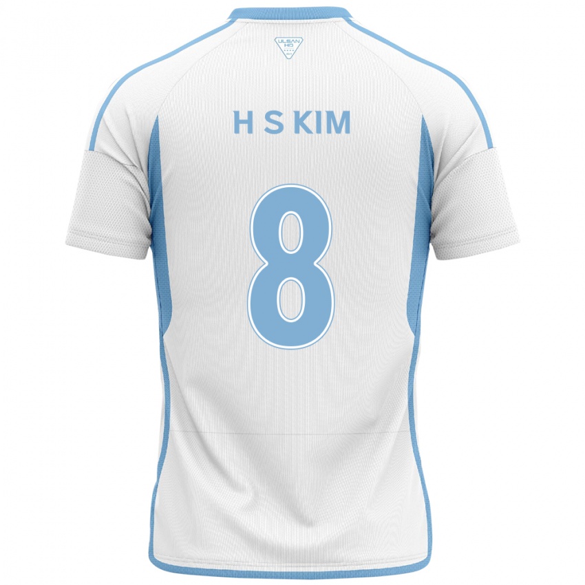 Niño Camiseta Seung-Hyun Kim #8 Blanco Azul 2ª Equipación 2024/25 La Camisa Argentina