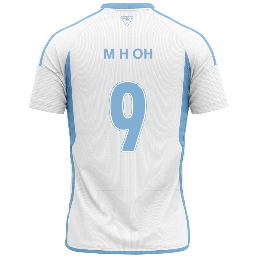 Niño Camiseta Hyun-Min Oh #9 Blanco Azul 2ª Equipación 2024/25 La Camisa Argentina