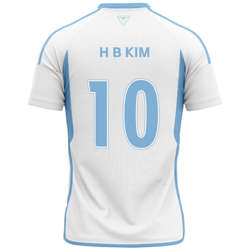 Niño Camiseta Beom-Hwan Kim #10 Blanco Azul 2ª Equipación 2024/25 La Camisa Argentina