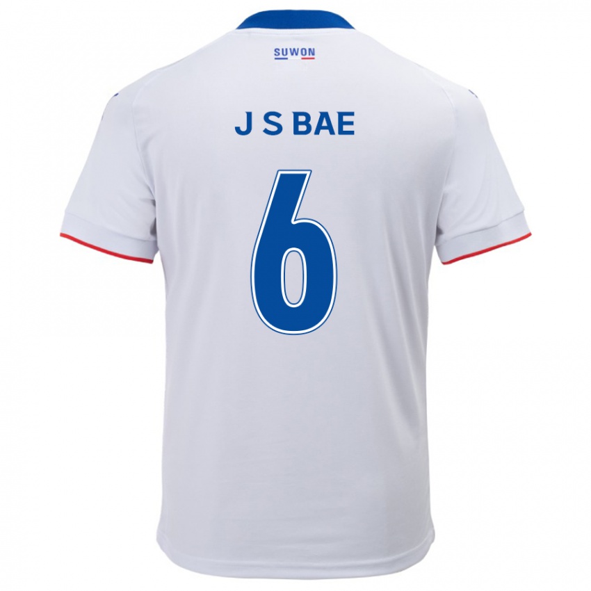 Niño Camiseta Seo-Joon Bae #6 Blanco Azul 2ª Equipación 2024/25 La Camisa Argentina