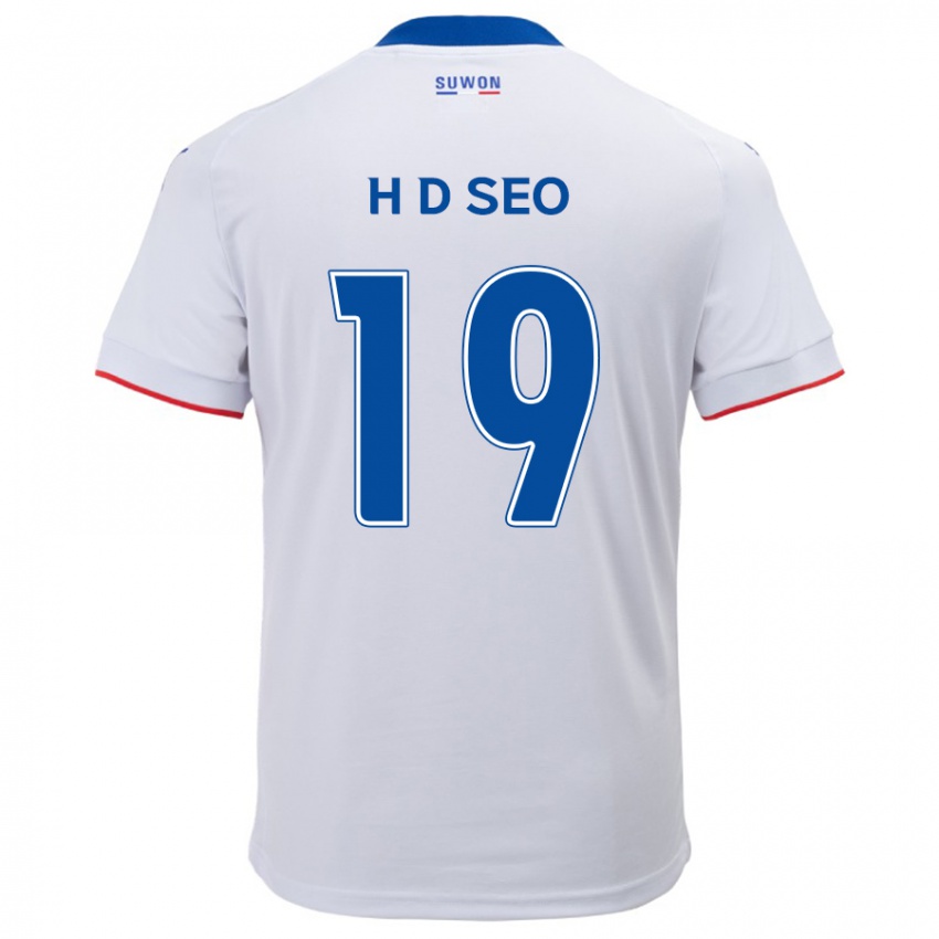 Niño Camiseta Dong-Han Seo #19 Blanco Azul 2ª Equipación 2024/25 La Camisa Argentina