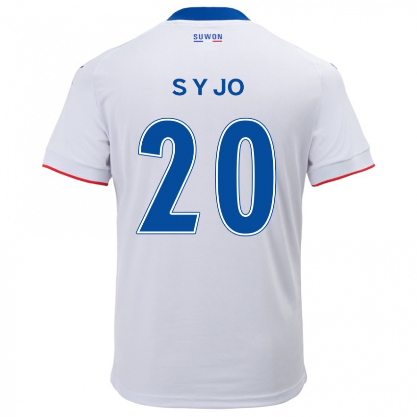 Niño Camiseta Yun-Seong Jo #20 Blanco Azul 2ª Equipación 2024/25 La Camisa Argentina