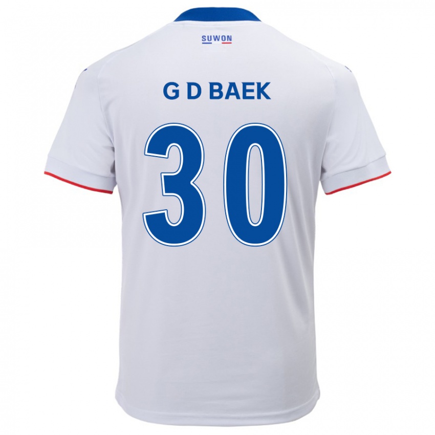 Niño Camiseta Dong-Gyu Baek #30 Blanco Azul 2ª Equipación 2024/25 La Camisa Argentina