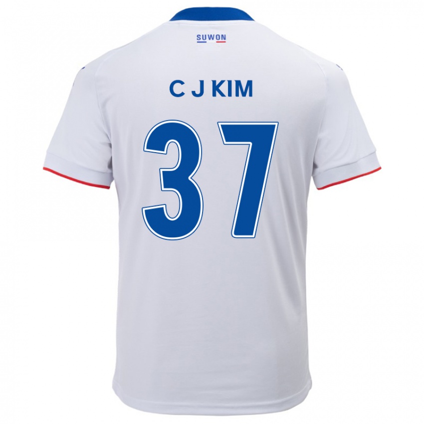 Niño Camiseta Joo-Chan Kim #37 Blanco Azul 2ª Equipación 2024/25 La Camisa Argentina