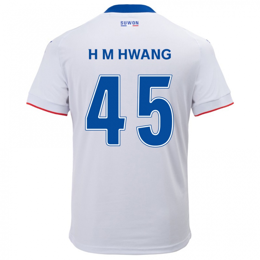 Niño Camiseta Myung-Hyun Hwang #45 Blanco Azul 2ª Equipación 2024/25 La Camisa Argentina