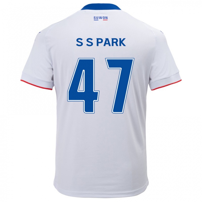 Niño Camiseta Seung-Soo Park #47 Blanco Azul 2ª Equipación 2024/25 La Camisa Argentina