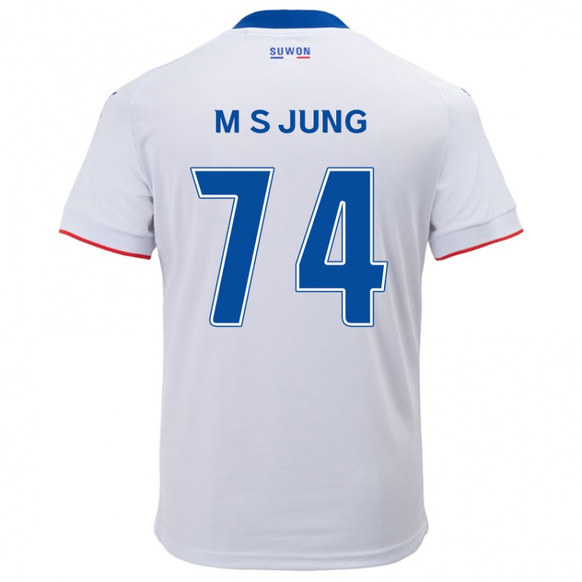 Niño Camiseta Sung-Min Jung #74 Blanco Azul 2ª Equipación 2024/25 La Camisa Argentina