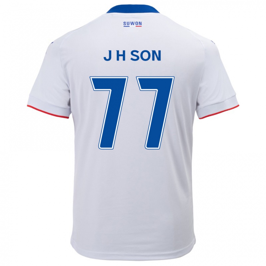 Niño Camiseta Ho-Jun Son #77 Blanco Azul 2ª Equipación 2024/25 La Camisa Argentina