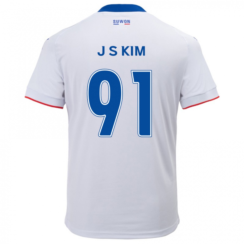 Niño Camiseta Seong-Ju Kim #91 Blanco Azul 2ª Equipación 2024/25 La Camisa Argentina